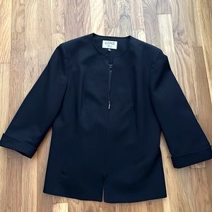 KASPER A.S.L. Front zip blazer w 3/4 sleeves